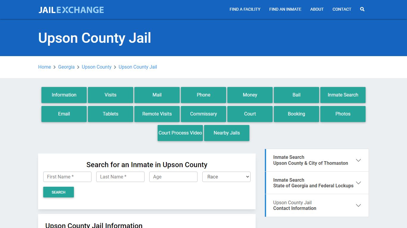 Upson County Jail Roster Lookup, GA, Inmate Search