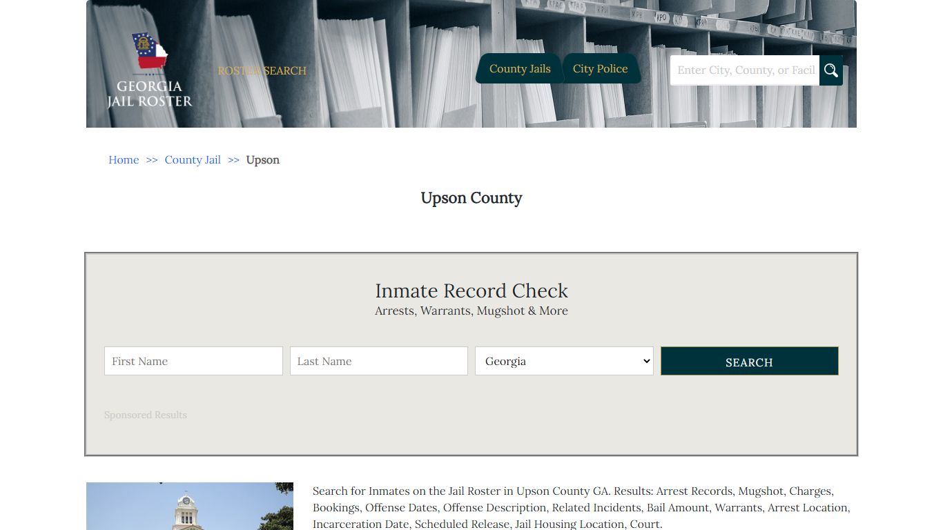 Upson County - Georgia Jail Inmate Search